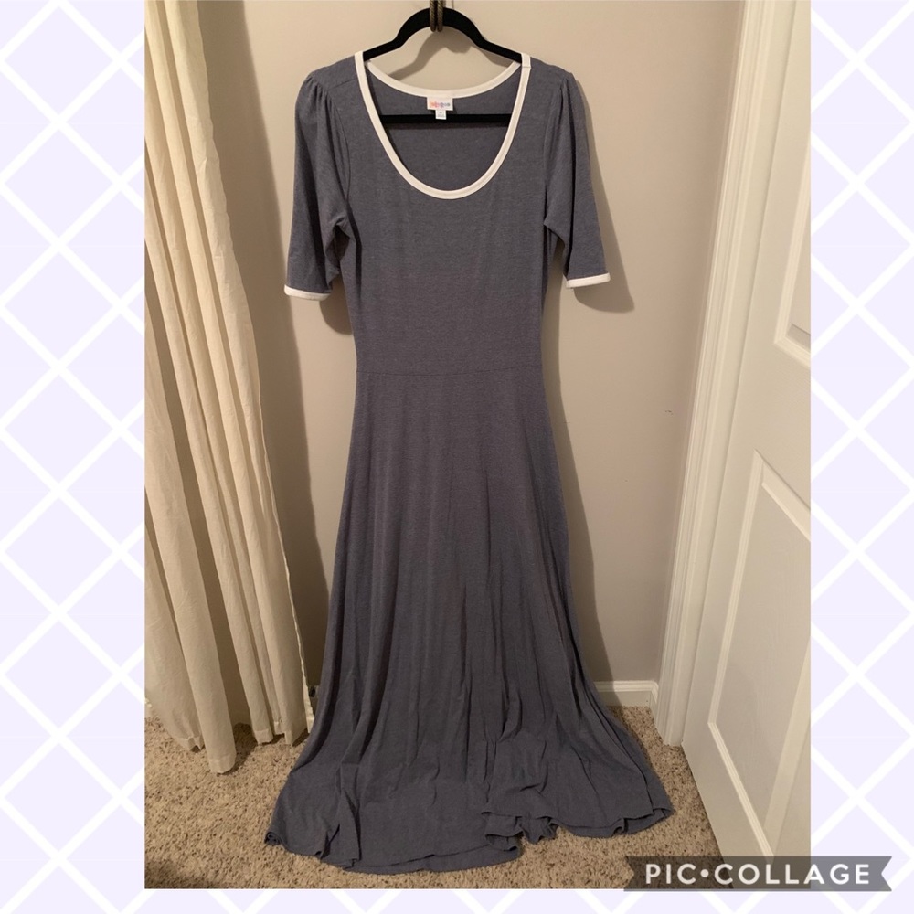 Lularoe Ana Dress Blue Heather M